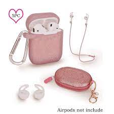 Introducing the lumee airpods case. Pink Rose Gold Silicon Airpods Case 5pc In 1 Protective Cover Compatible With Apple Airpod Gen 1 2 Including Keychain Strap Earhooks Storage Travel Box Buy Online In Guernsey At Guernsey Desertcart Com Productid 145726954