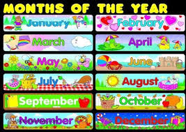 Free Printable Months Of Year Months In A Year Charts For