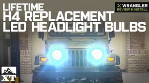 Jeep Wrangler Lifetime H4 Replacement Led Headlight Bulbs 1987 2006 Yj Tj Review Install