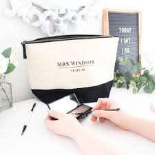 mrs wedding day cosmetic bag by