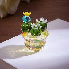 Whole Mini Art Cactus Glass