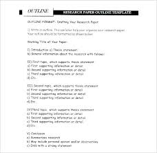 Research Paper Template Word 2010 Example Of Outline Format From