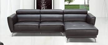 Black Leather Contemporary Sectional