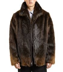 Mid Length Beaver Fur Coat For Men