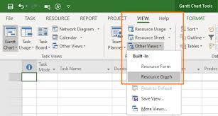 resource graph view in ms project