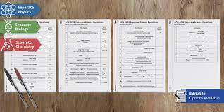 Gcse Separate Science Equations Sheet