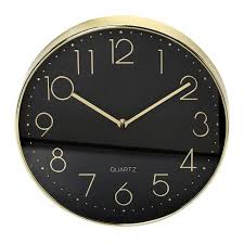 Clock Black Gold 29 3cm Ethereal Home
