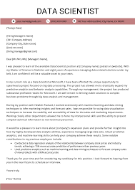 It includes all of the main ideas. Data Scientist Cover Letter Sample Tips Resume Genius