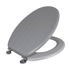 groove moulded wood toilet seat grey
