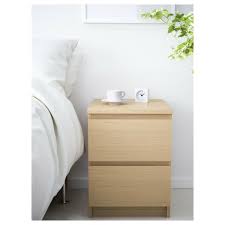 Open space at the bottom offers extra storage space and can. Ikea Malm 2 Drawer Chest Nightstand White Stained Oak Veneer Ebay