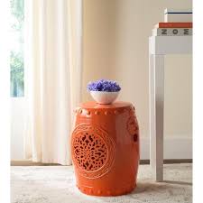 Orange Ceramic Garden Stool Acs4532d
