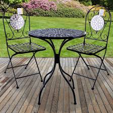 Tan mosaic design with a floral pattern adds style and class to any outdoor atmosphere Marko Outdoor 3pc Mosaic Bistro Sets Round Table Folding Chairs Outdoor Garden Patio Cafe Furniture Al Fresco Dining Orotava Buy Online In Angola At Angola Desertcart Com Productid 121308746