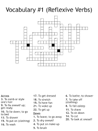 reflexive verbs crossword wordmint