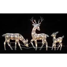 Perfect on its own or as part of a santa claus display. Northlight Glittered Doe Fawn And Reindeer Lighted Outdoor Decoration Set Of 3 White 32606669 Rona