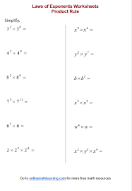 Rule Of Exponents Worksheets