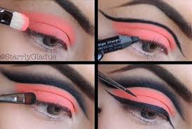 stunning neon orange eye makeup