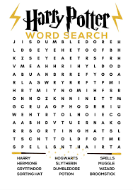 harry potter word search pretty