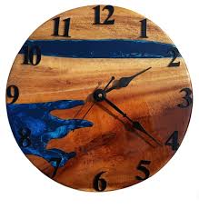 Natural Raw Wooden Clock Luxury Hand