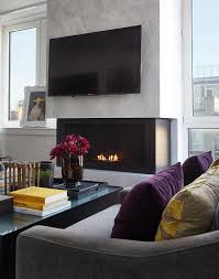 Large Marble Tiles On Modern Fireplace