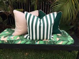 Sunbrella Outdoor Cushions Green Stripe