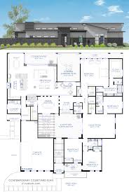 contemporary courtyard house plan