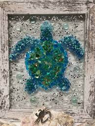 Sea Turtle Sea Glass Window Turtle Art