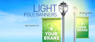 light pole banners gold image printing
