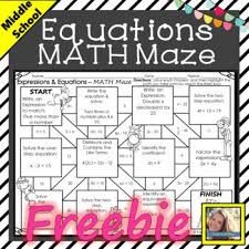 expressions and equations math maze