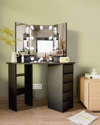 makeup corner vanity desk with drawer