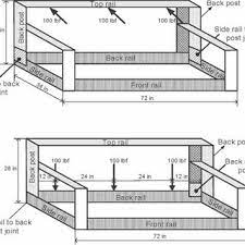 schematic of a three seat sofa frame a