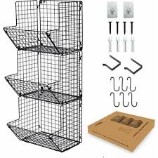 Muff Wall Mounted Wire Basket 3 Tier