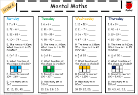 Both parts have internal choices. Grade 4 Mental Math Worksheets Free Worksheets Printables