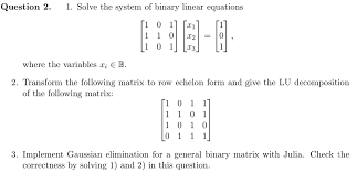 Binary Linear Equations