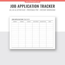 Job Application Tracker Printable Planner Inserts Planner Binder Planner Pages Planner Pdf Instant Download Filofax A5 A4 Letter Size