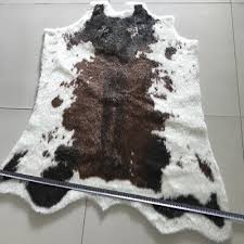 faux fur cowhide leather area rug throw