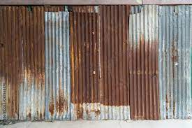 Rusted Galvanized Iron Plate Red Stain