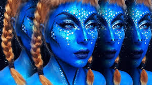 glam smurf alien halloween makeup