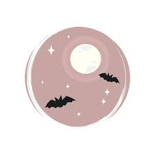 cute icon vector with bats moon and