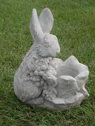 Cabbage Rabbit Planter Garden Statue