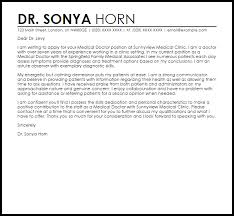 Medical Doctor Cover Letter Sample Cover Letter Templates Examples