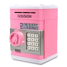 Mini Piggy Bank Electronic Password Atm Money Box Safety Machine Kids Childrens Safe Box