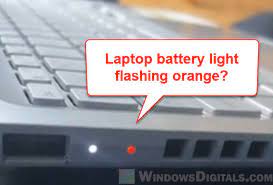 battery light blinking orange on lenovo