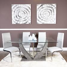 Shop dining room tables at 1stdibs, the leading resource for antique and modern tables made in english. Set Caspian Toughened Glass Chrome Dining Room Table And 6 Light Grey Chairs Picture Perfect Home