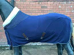 horse show fleece rug with faux fur