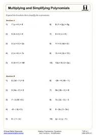 Simplification Math Worksheets Common