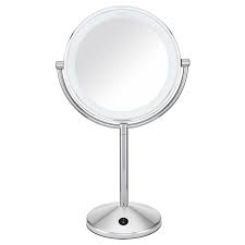 polished chrome makeup mirror