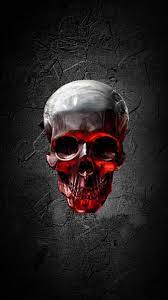 skull neon red hd phone wallpaper