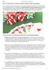 It support by afbcash malaysia. How Is Casino Free Credit No Deposit Helpful In Free Gambling