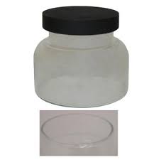 24 Oz Clear Flat Bottom Jar With Black