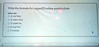 copper ii sulfate pentahydrate select